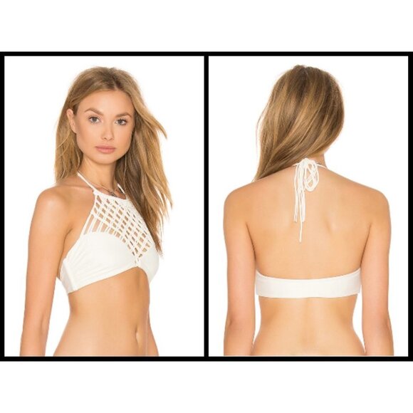 💕MIKOH💕 Macrame Woven Bikini Set ~ Bone XL NWT - Picture 10 of 16